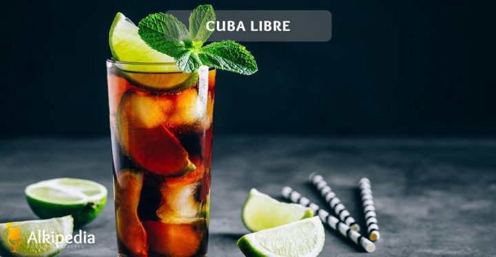 Cuba libre with straws and lime