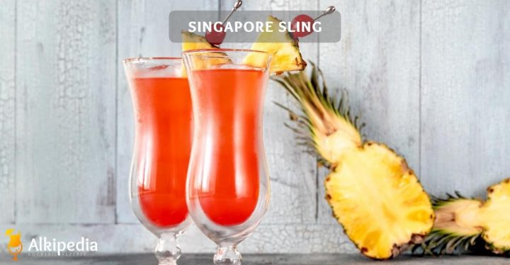 Singapore sling with pineapple