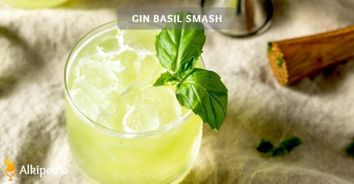 Gin basil smash garnished with basil leaves