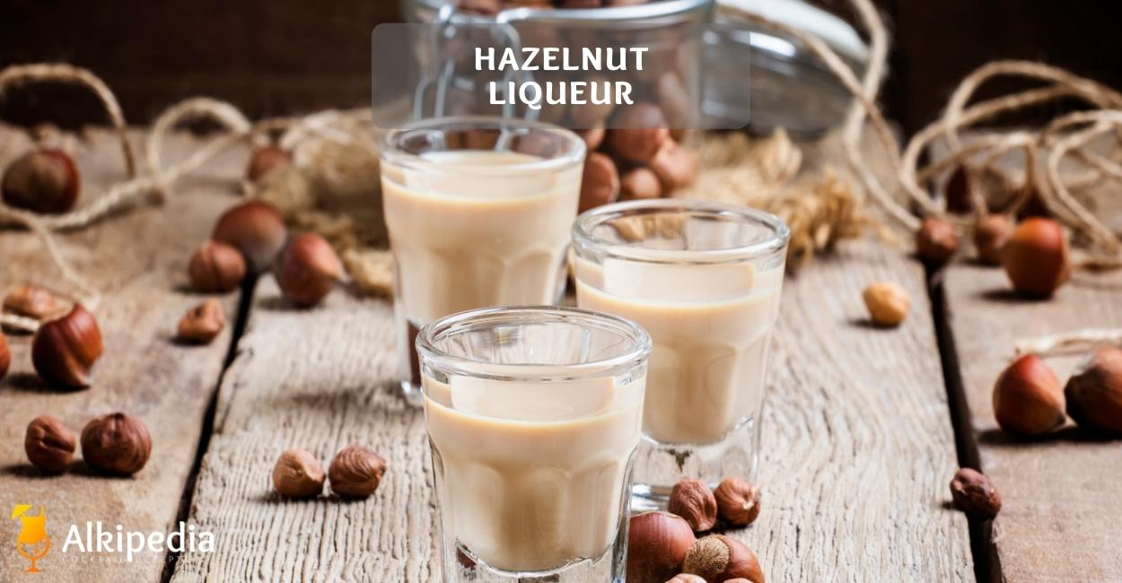 Hazelnut liqueur with decorative hazelnuts