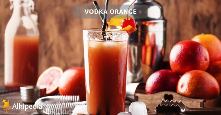 Vodka orange with straw